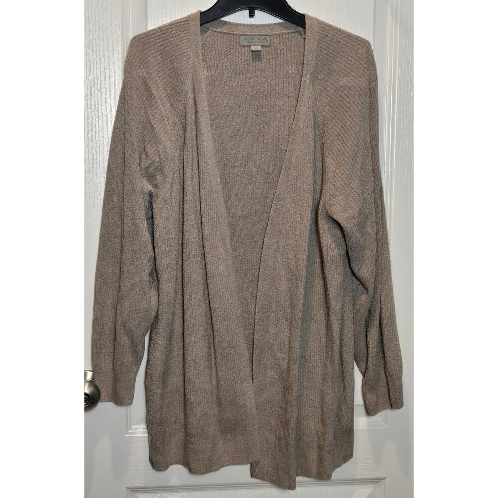 Barefoot Dreams Cozy Chic Ultra Lite open front cardigan taupe gray XL